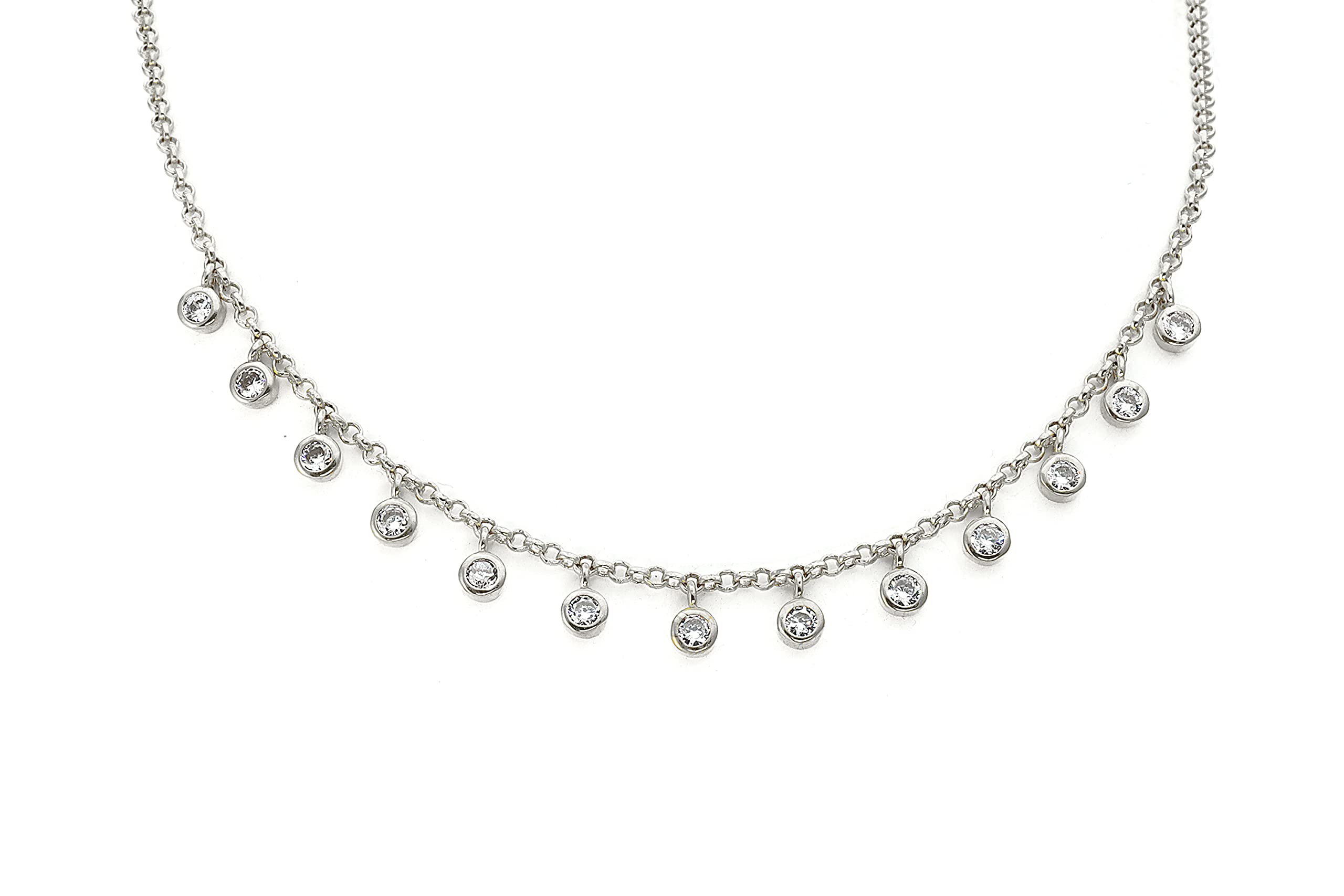 18k Gold CZ Necklace - Elegant Cubic Zirconia Pendant Necklace for Women - Delicate Gold Chain Jewelry - Perfect Bridesmaid Gift & Minimalist Everyday Necklace - Ideal for Weddings, Parties and Special Occasions