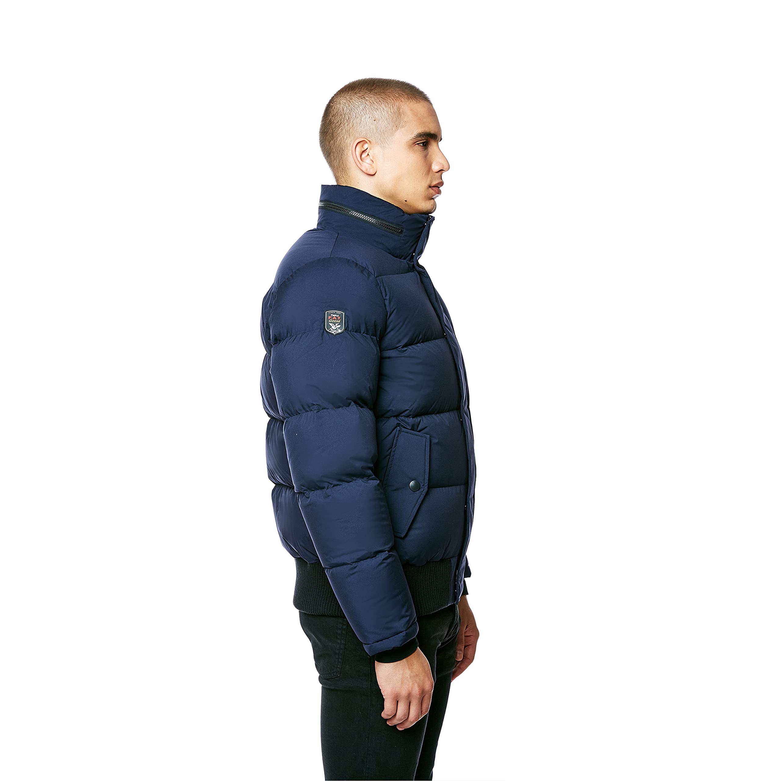 Triple F.A.T. Goose Bromley Men's Bomber Down Jacket - Warm Winter Puffer Coat for Outdoor Activities & Urban Style | Waterproof & Lightweight | Perfect for Skiing, Hiking & Daily Commute