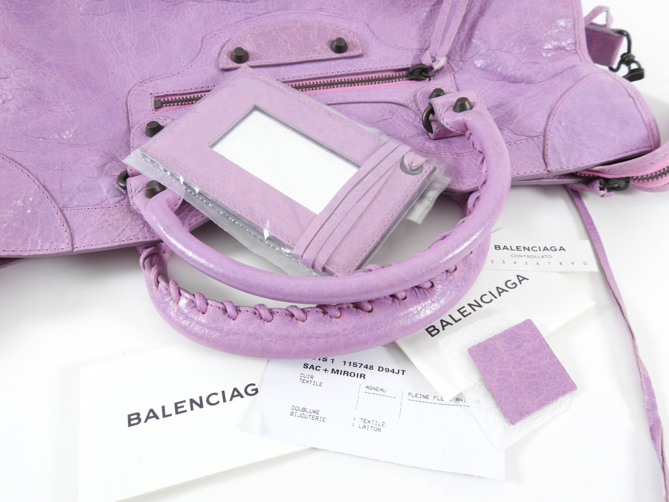 Balenciaga Classic City Medium Lambskin Handbag in Lilac Purple - Luxury Designer Shoulder Bag for Women, Perfect for Everyday Use & Special Occasions