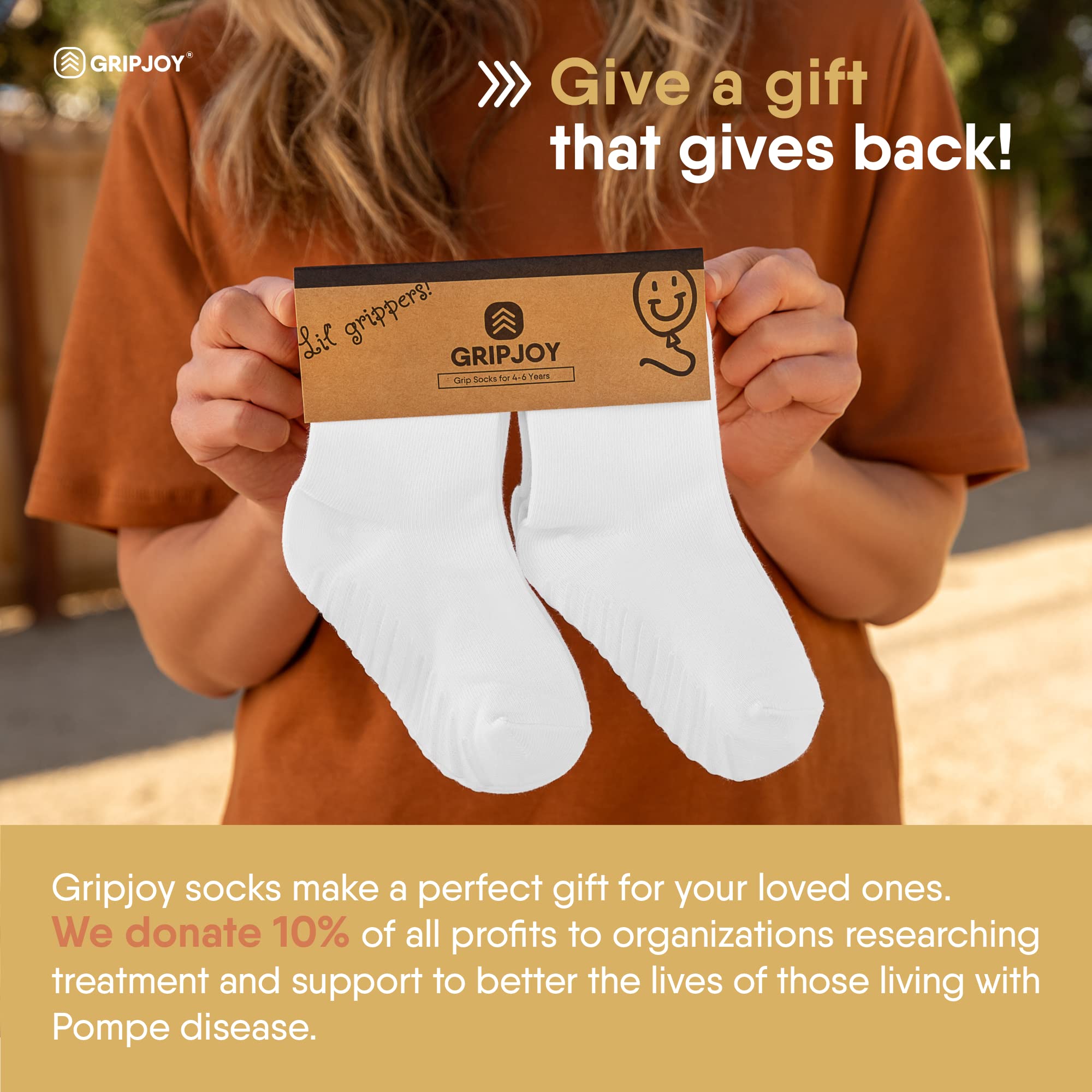 Gripjoy Non-Slip Toddler Socks with Grippers - 4 Pairs of Anti-Skid Baby Socks for Boys & Girls - Perfect for Playtime, Daycare & Learning to Walk