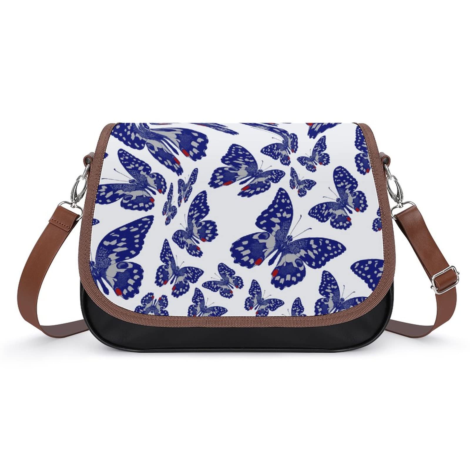 Trendy Printed Crossbody Bags for Women - Leather Shoulder Satchel Hobo Purse with Butterfly Design - Perfect for City Travel, Shopping & Daily Use