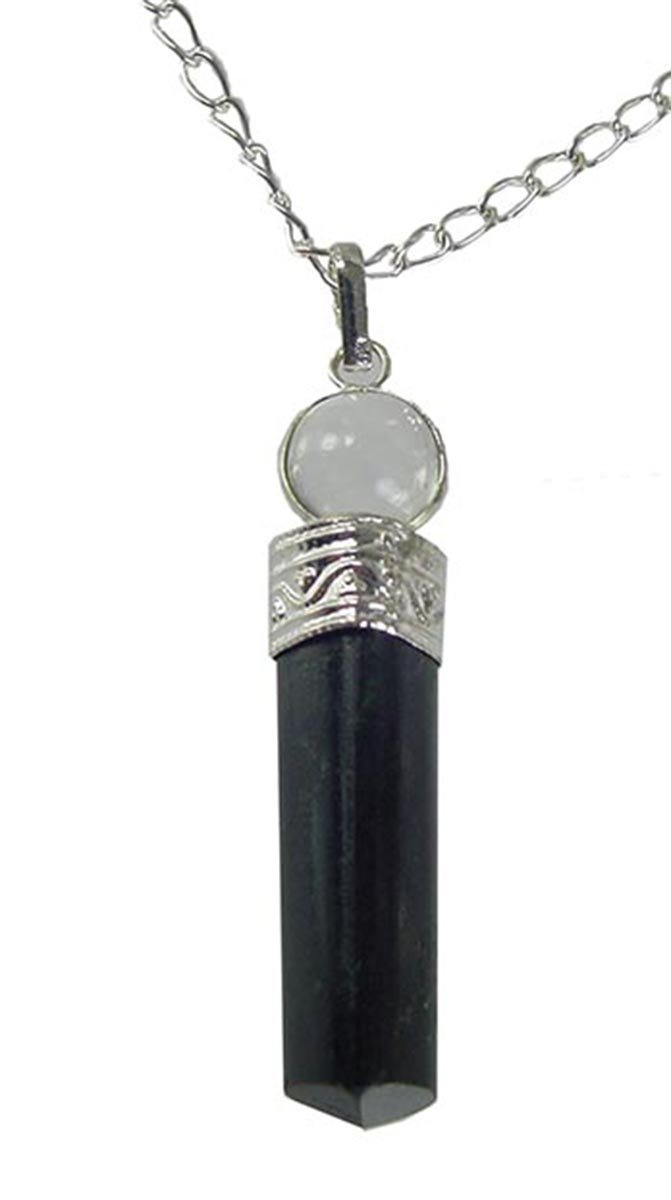 BUTW Tourmaline & Quartz Crystal Pendant Necklace with Chain - Elegant Healing Jewelry for Women, Perfect for Meditation, Yoga & Spiritual Gifts