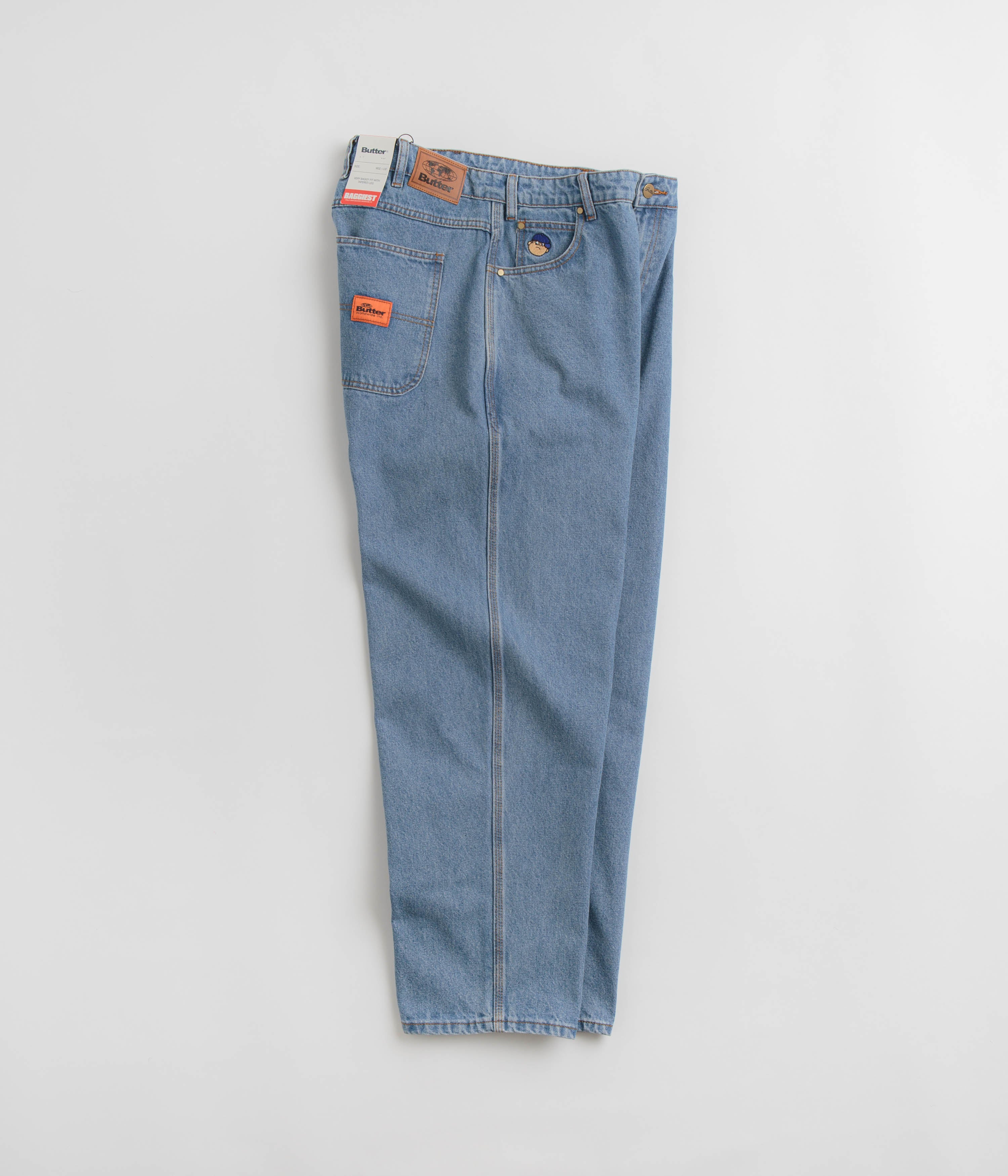 Butter Goods Santosuosso Jeans - Washed Indigo Light Blue Denim Pants for Men | Casual Wear & Street Style Outfits
