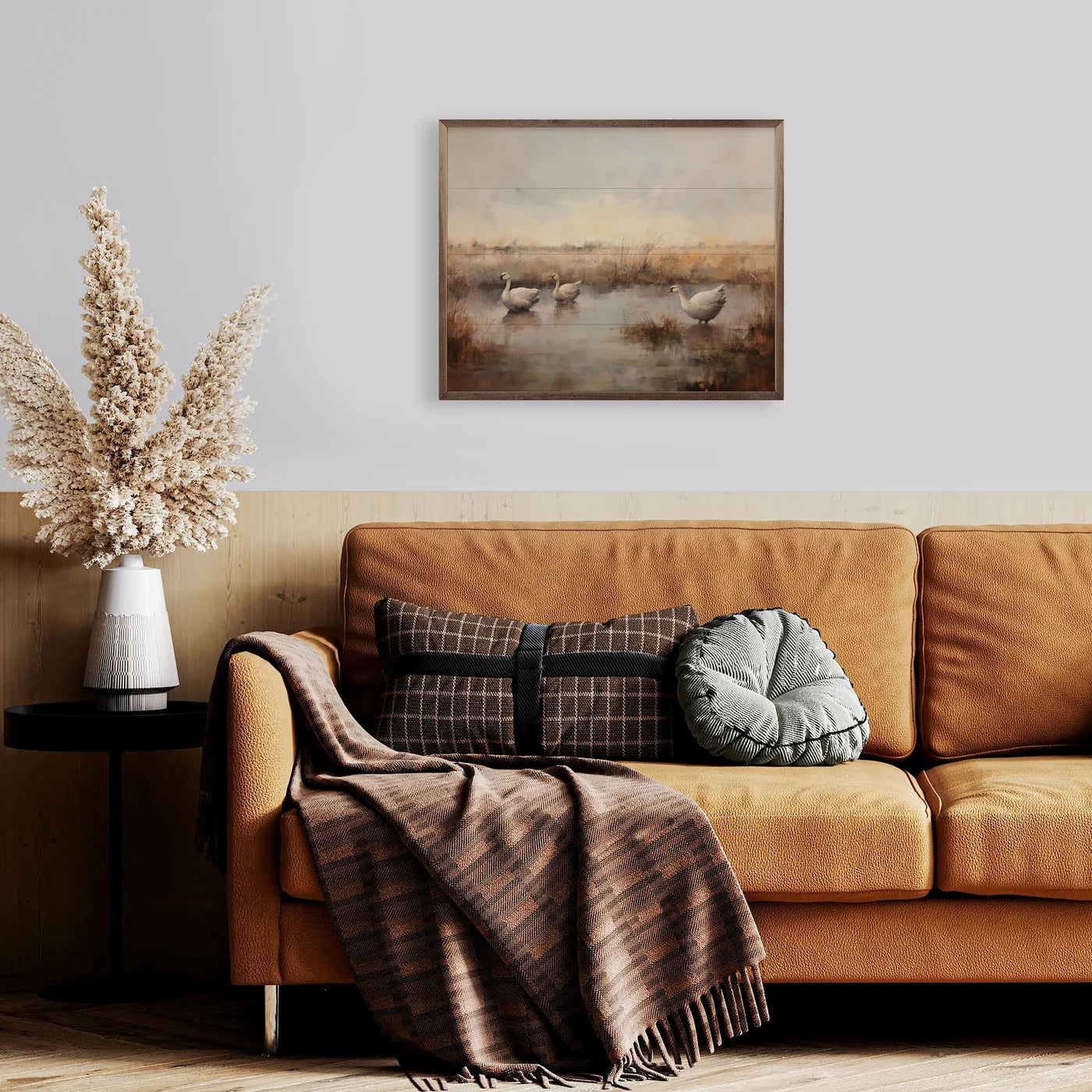 Petals Prints Design Wood Framed Print - Family Swim Wall Art for Living Room, Bedroom & Nursery Decor