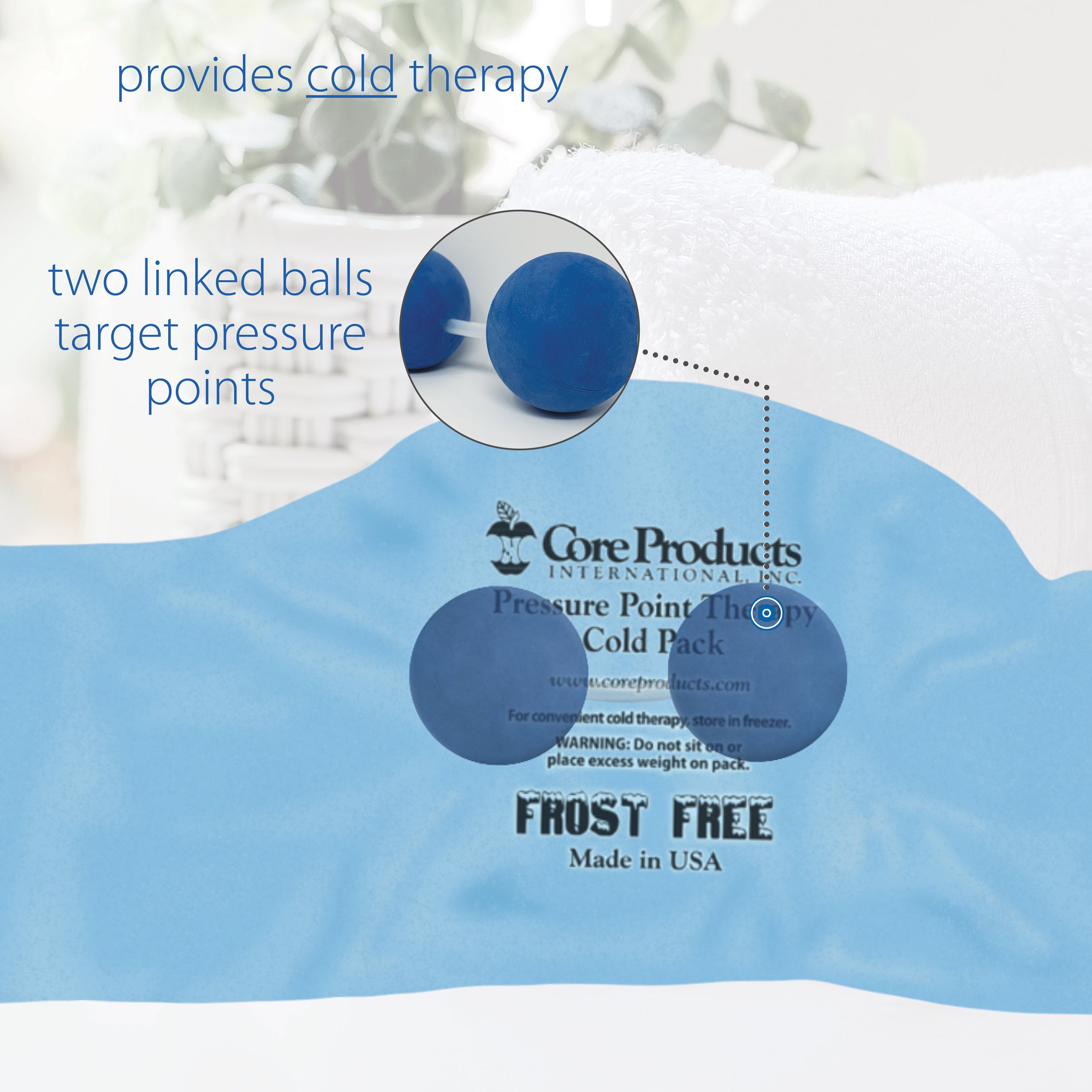 Dual Comfort Pressure Point Cold Therapy Pack for Pain Relief - Reusable Gel Ice Pack for Headache, Muscle Soreness, Sports Injuries & Post-Surgery Recovery