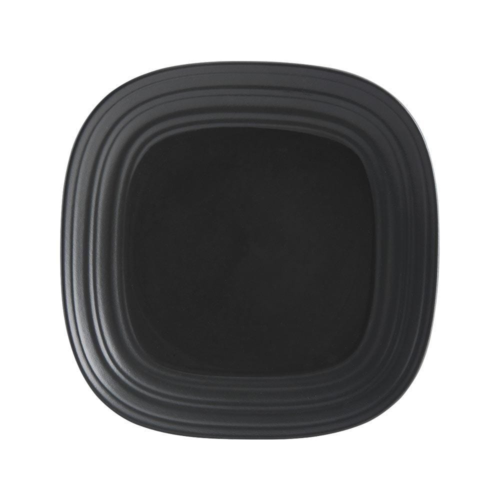 Premium 16-Piece Swirl Graphite Square Dinnerware Set - Service for 4 | Modern Stoneware Plates, Bowls & Mugs | Perfect for Everyday Dining, Dinner Parties & Gift Giving