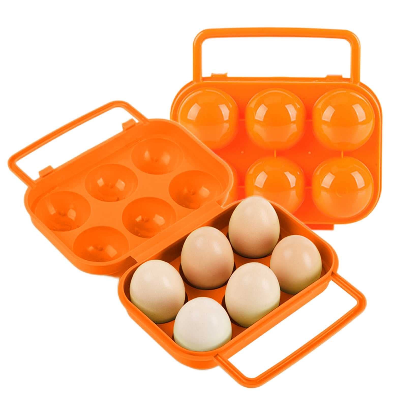 2-Pack Portable Egg Storage Container - Leak-Proof Plastic Egg Holder for 6/12 Eggs - Perfect for Camping, Travel, Picnics & Outdoor Adventures