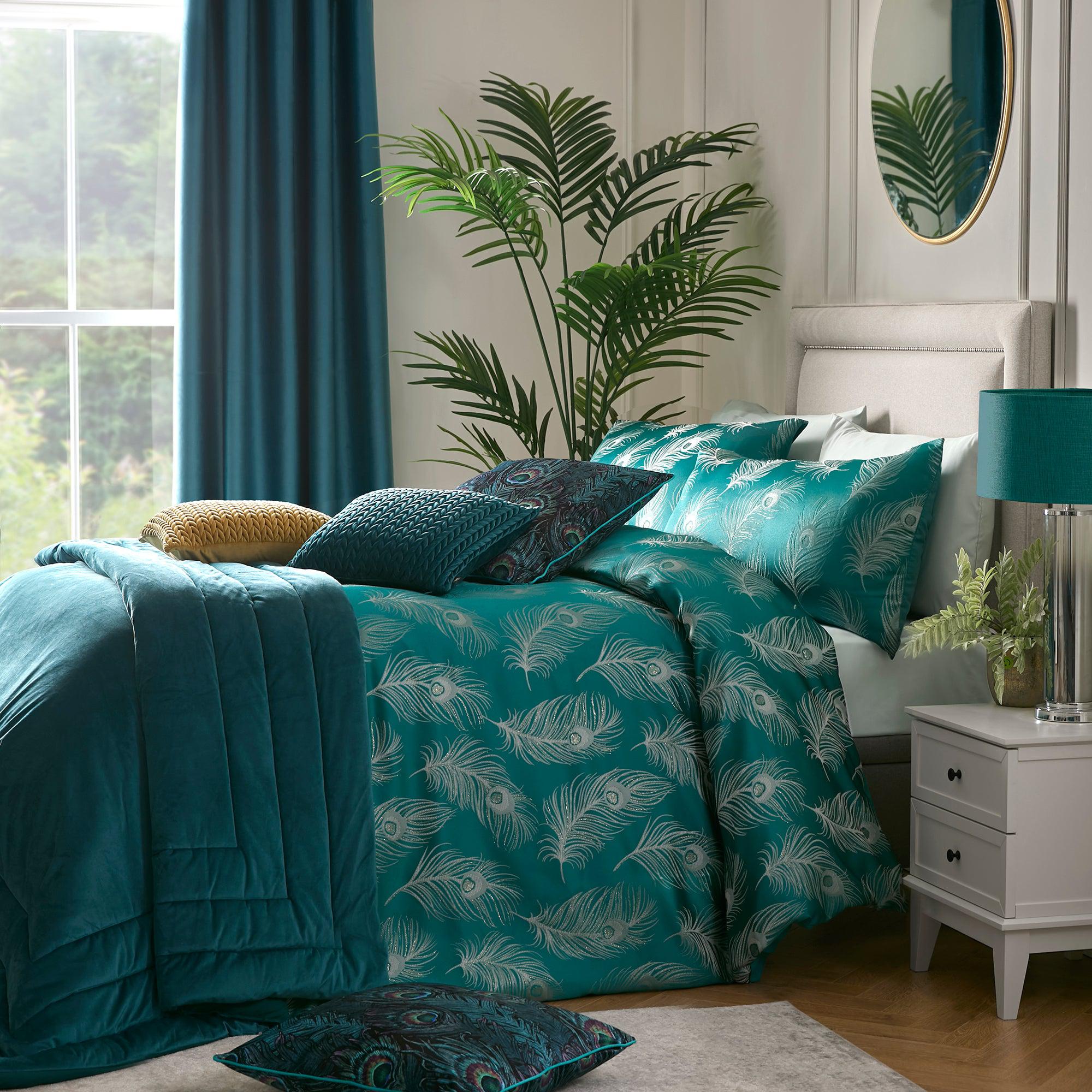 Laurence Llewelyn Bowen Dandy Duvet Cover Set - Teal Blue Luxury Bedding | Perfect for Master Bedroom, Guest Room & Coastal Decor