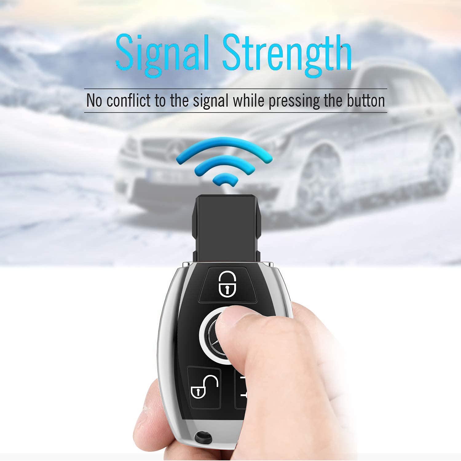 Premium Soft TPU Key Fob Cover Compatible with Mercedes Benz C/E/G/S/M/GL/CLS/CLK/G Class - Black | Durable Keyless Smart Key Protector | Perfect for Everyday Use, Travel & Car Enthusiasts