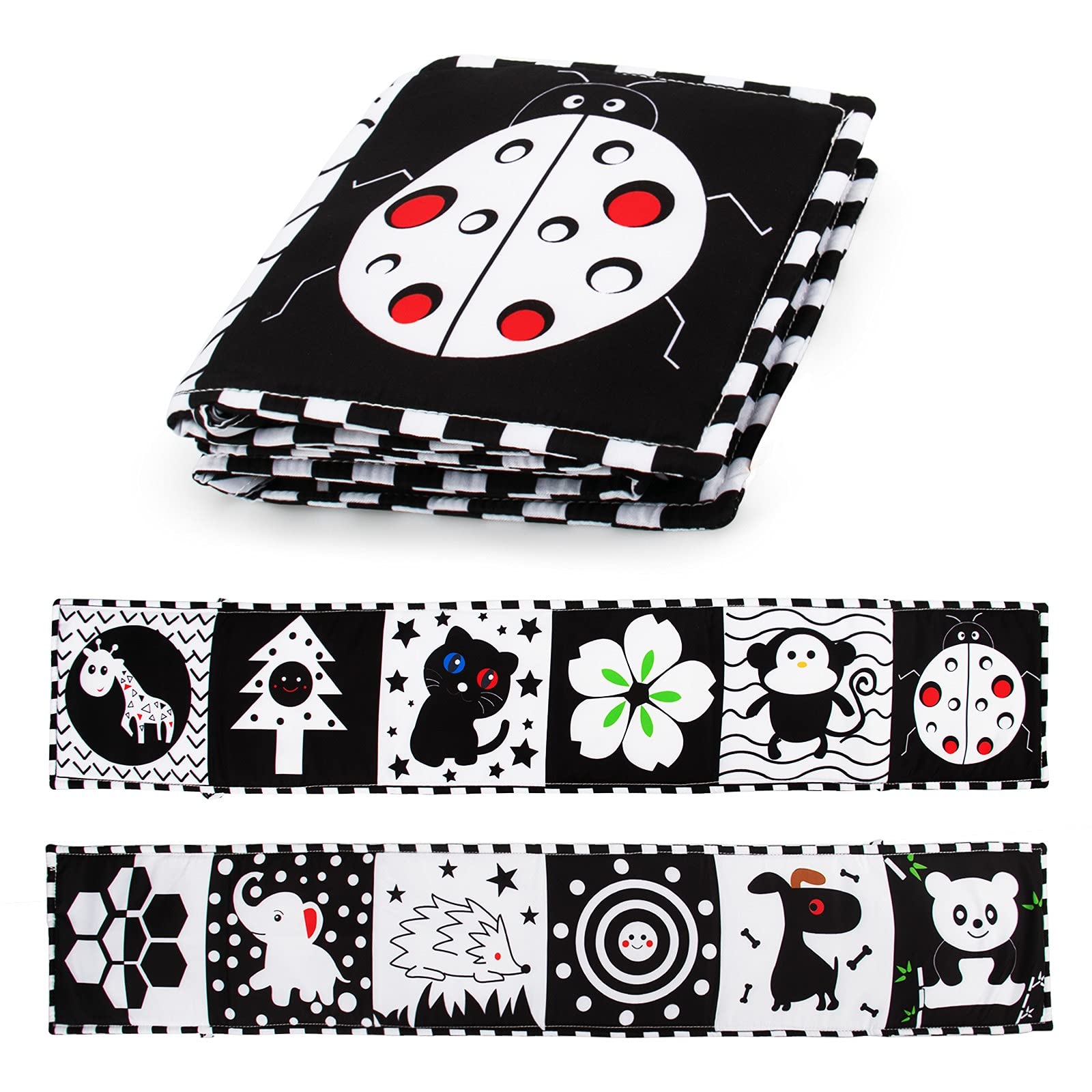 Teytoy Black and White High Contrast Baby Toys 0-6 Months - Soft Sensory Book for Newborn Early Education & Tummy Time - Essential Infant Developmental Toys for Visual Stimulation and Learning (Perfect for Nursery, Playtime, and Baby Shower Gifts)