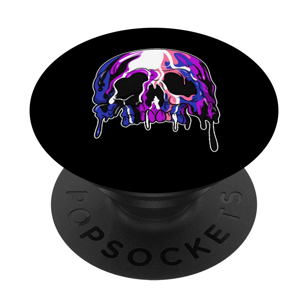 LGBTQ Pride Sugar Skull Candle Pocket PopSockets PopGrip - Swappable Phone & Tablet Grip for Genderfluid Community | Perfect for Pride Events, Phone Accessories, and LGBTQ Supporters