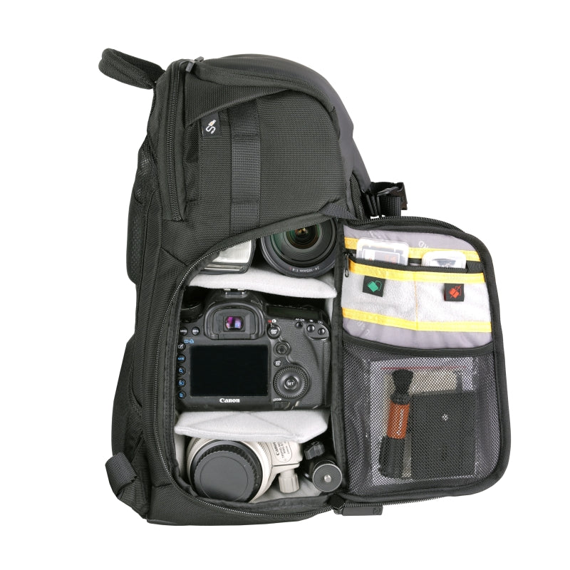 VEO Adaptor S41 Black Camera Backpack with USB Charging Port & Side Access - Perfect for Travel, Photography & Outdoor Adventures