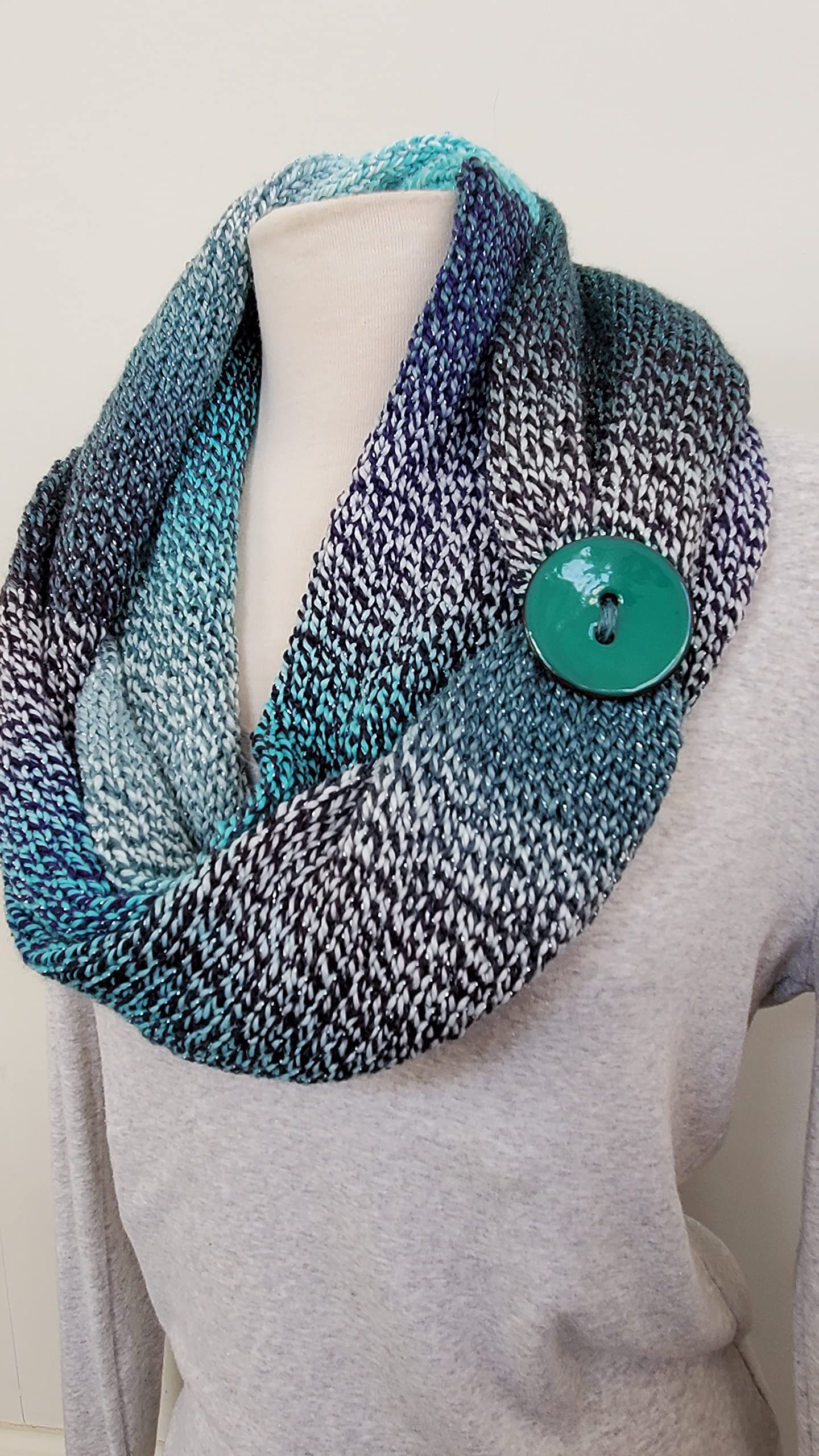 Hand Knit Infinity Scarf - Soft Warm Winter Fashion Accessory for Women | Perfect for Office, Travel & Casual Outfits