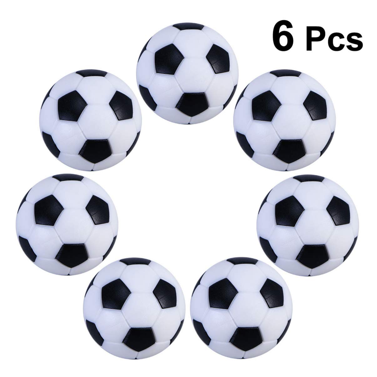 SEWACC 6PCS 32mm Foosball Balls - Mini Black and White Table Soccer Balls Replacement for Tabletop Football Game - Perfect for Home, Office, and Game Room Entertainment