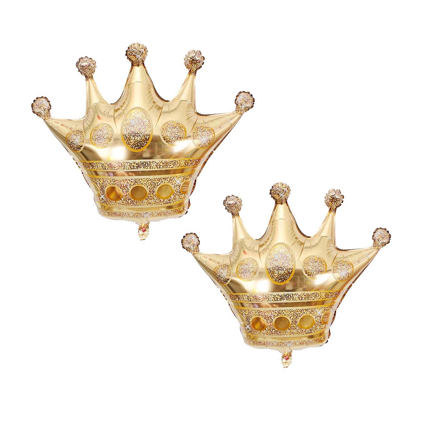 40 Inch Large Gold Crown Foil Balloons - 2 Pack Mylar Party Balloons for Birthday, Wedding, Christmas Decorations | Perfect for Party Backdrops, Ceiling Decor & Photo Booth Props