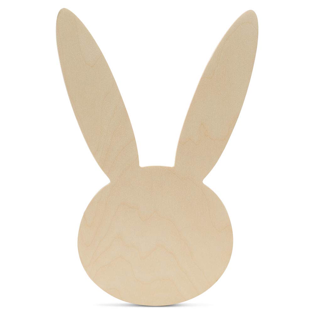 Unfinished Wooden Bunny Face Cutout - 12x8 Inches - DIY Easter Crafts, Spring Home Decor & Woodland Party Supplies - Perfect for Painting, Kids' Activities & Seasonal Decorations by Woodpeckers