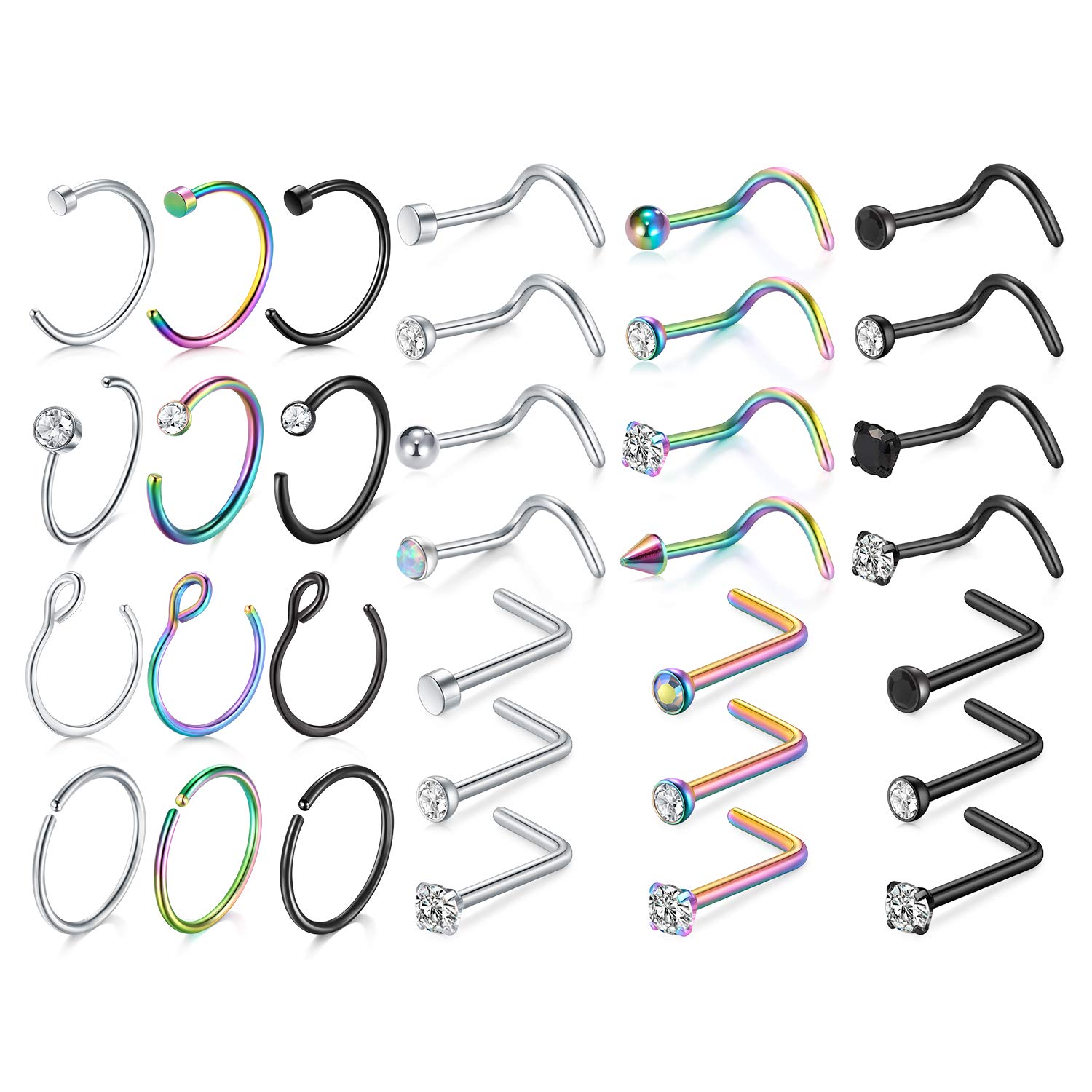 Mayhoop 18G Stainless Steel Nose Ring Hoop - Hypoallergenic Nose Studs & Piercing Jewelry for Women & Men - Perfect for Everyday Wear, Parties & Body Piercing
