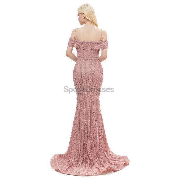 Elegant Off Shoulder Dusty Pink Lace Mermaid Prom Dress for Evening Parties & Formal Events - Perfect for Homecoming, Prom Night & Special Occasions