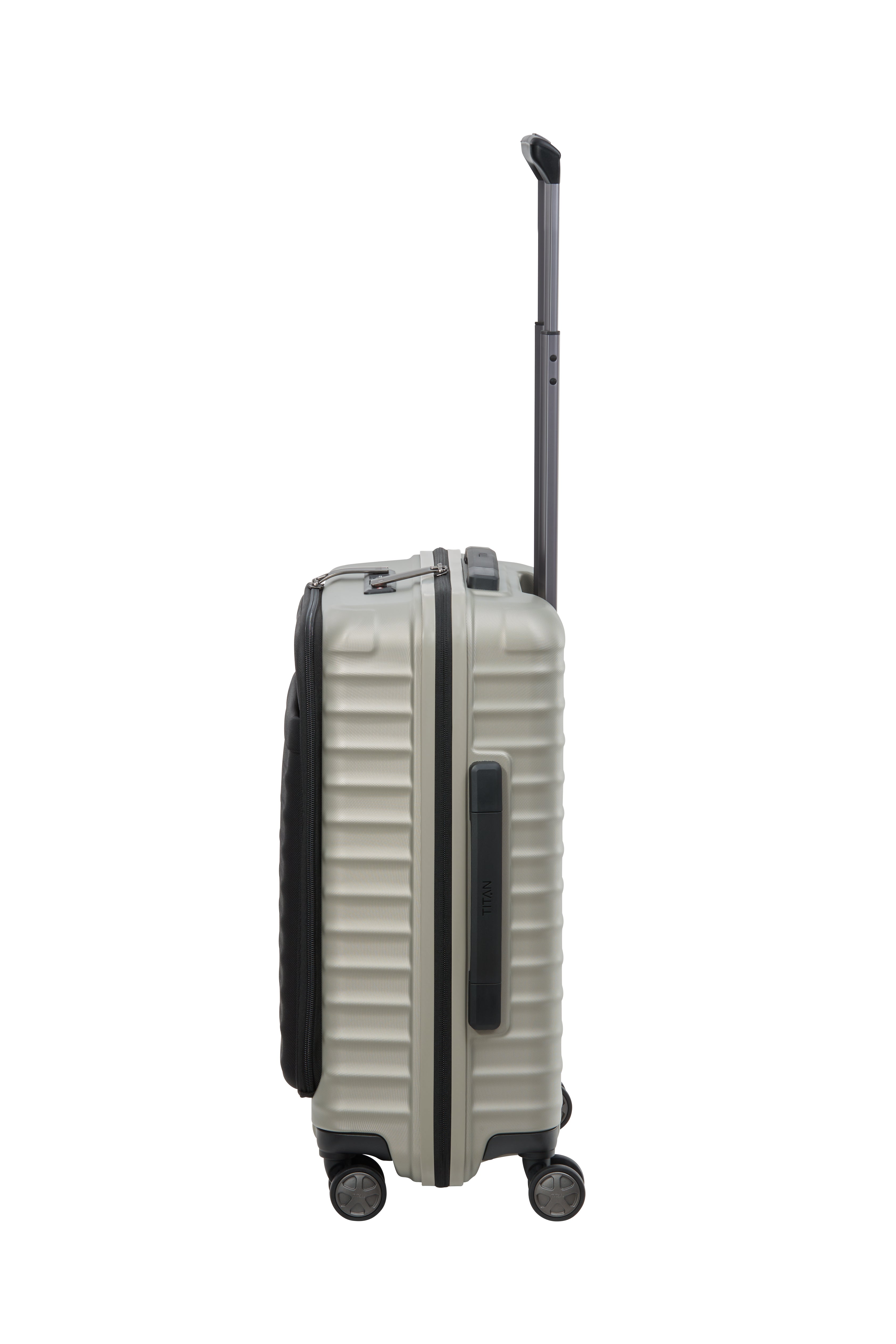 Titan LITRON Trolley S Carry On Luggage with Front Pocket - Lightweight Spinner Suitcase for Air Travel, Business Trips & Weekend Getaways