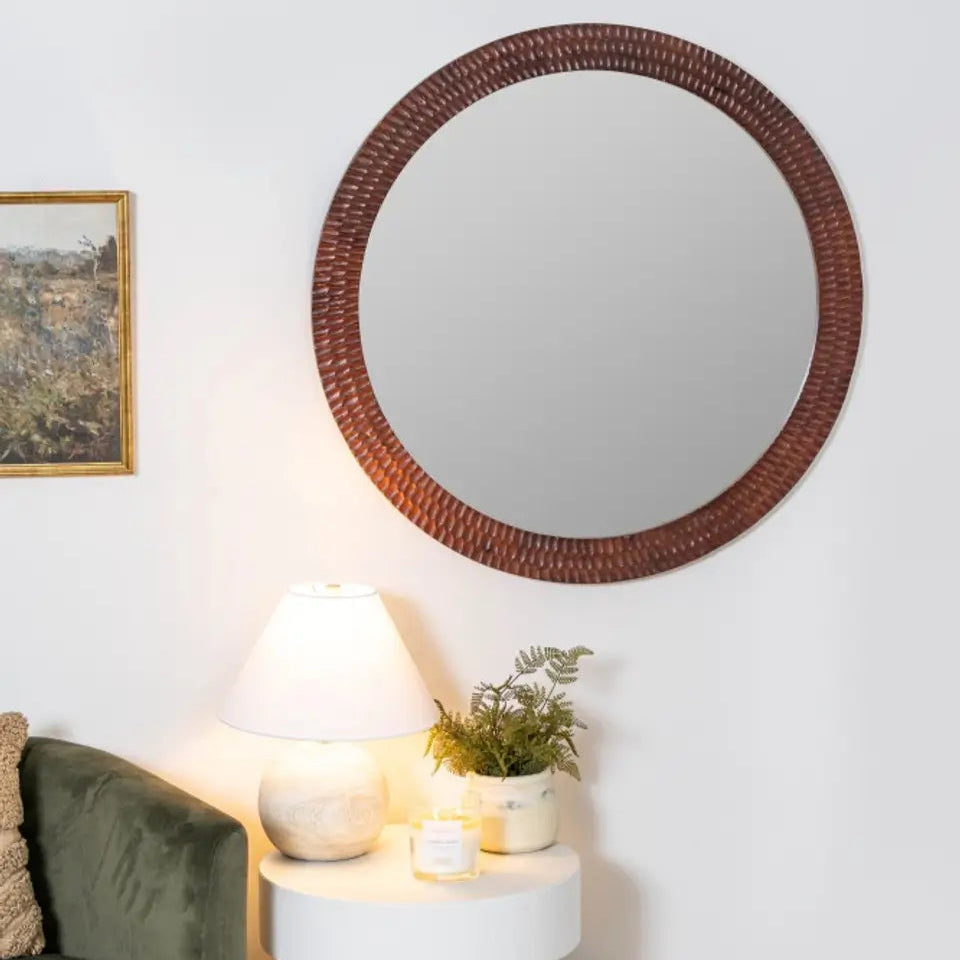 Lanie Wall Mirror - Elegant Full-Length Mirror with Rustic Wood Frame for Home Decor, Bedroom & Entryway