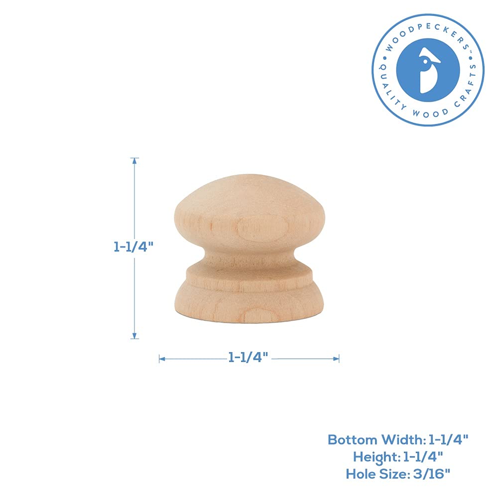 British Wood Knobs 1-1/4