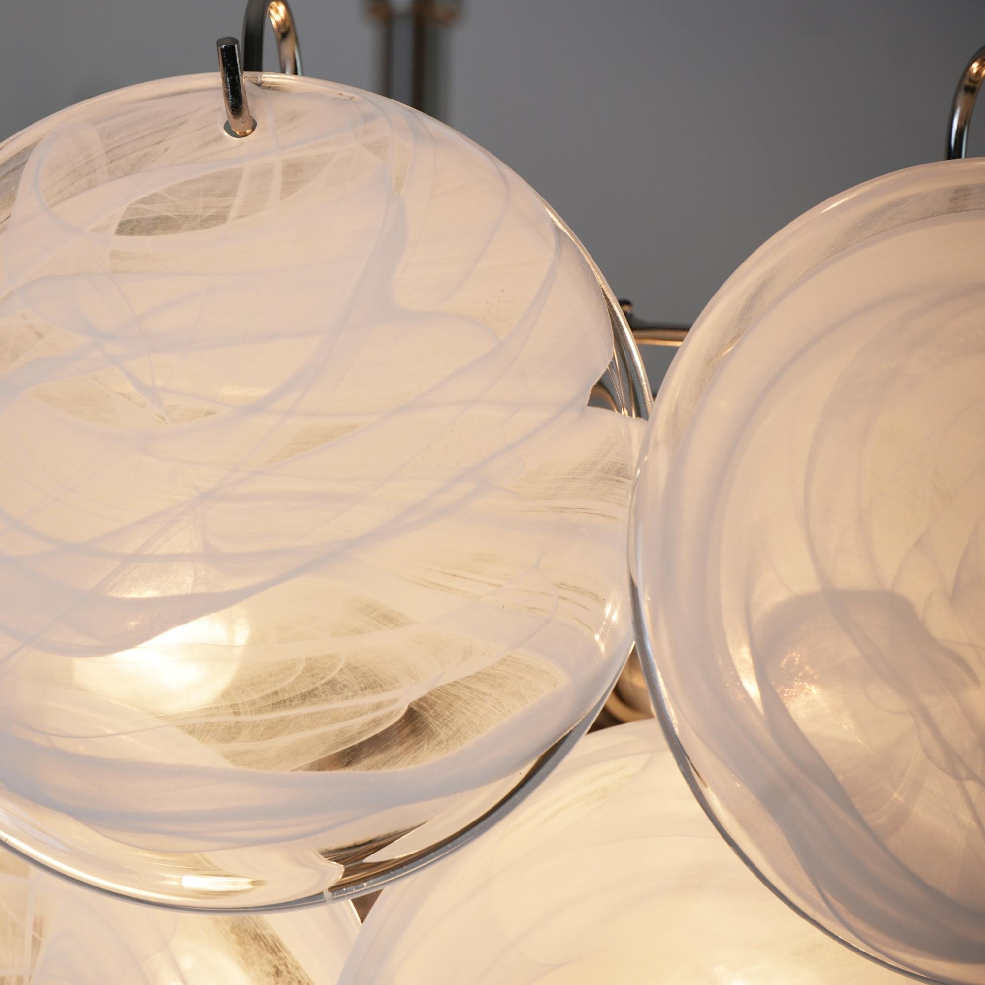 Elegant Camisa Disc Glass Chandelier - Modern Crystal Ceiling Light Fixture for Dining Room, Bedroom, and Living Room Decor
