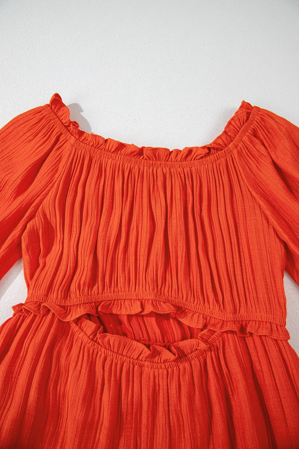 Orange Red Off Shoulder Maxi Resort Dress - Flowy Beach Cover Up, Summer Vacation Outfit for Women, Perfect for Pool Parties & Tropical Getaways