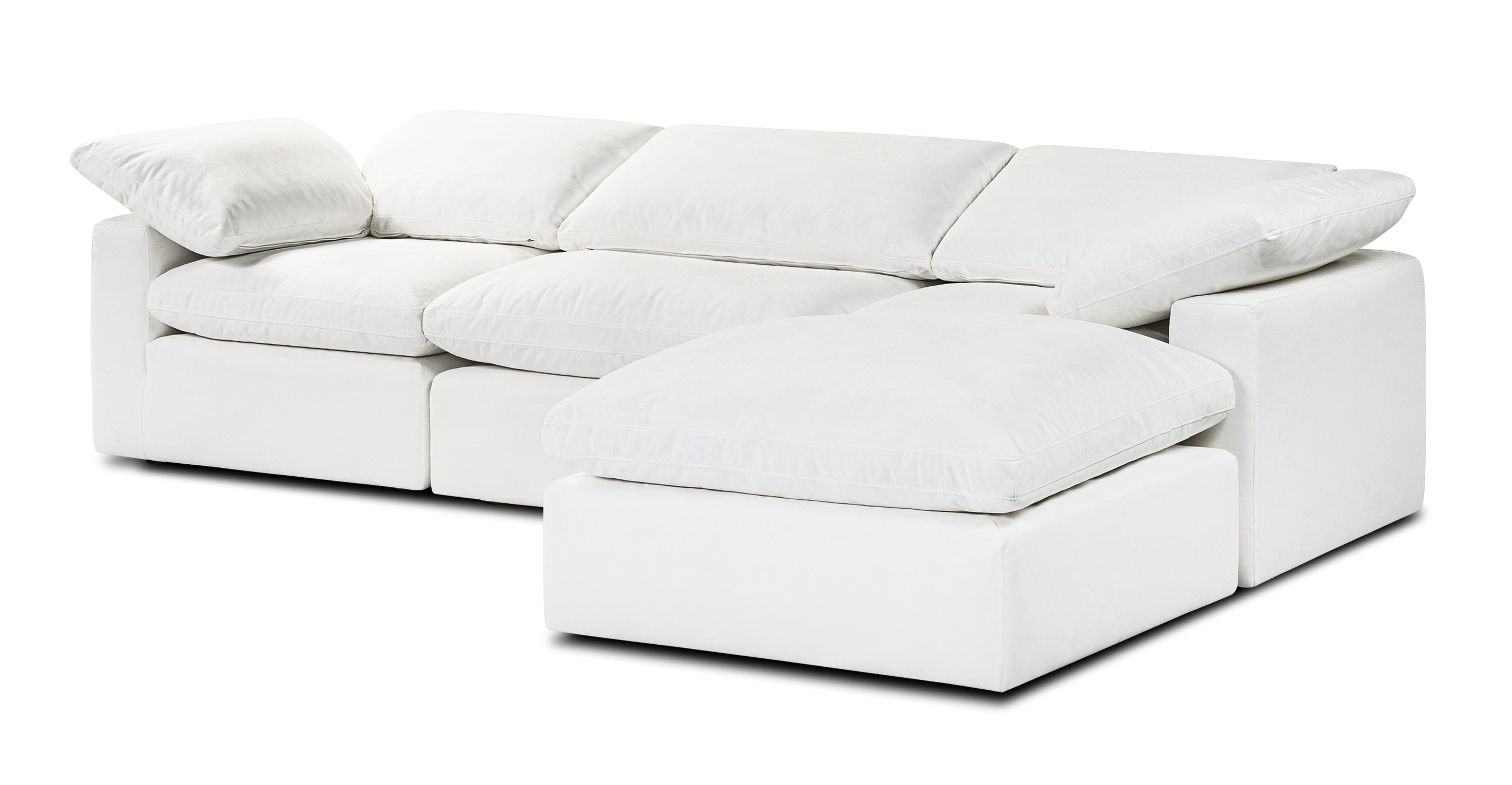 4-Seat Aspen Modular Sectional Sofa - Modern L-Shaped Couch for Living Room, Family Room & Home Theater - Soft Fabric Upholstery with Reversible Chaise