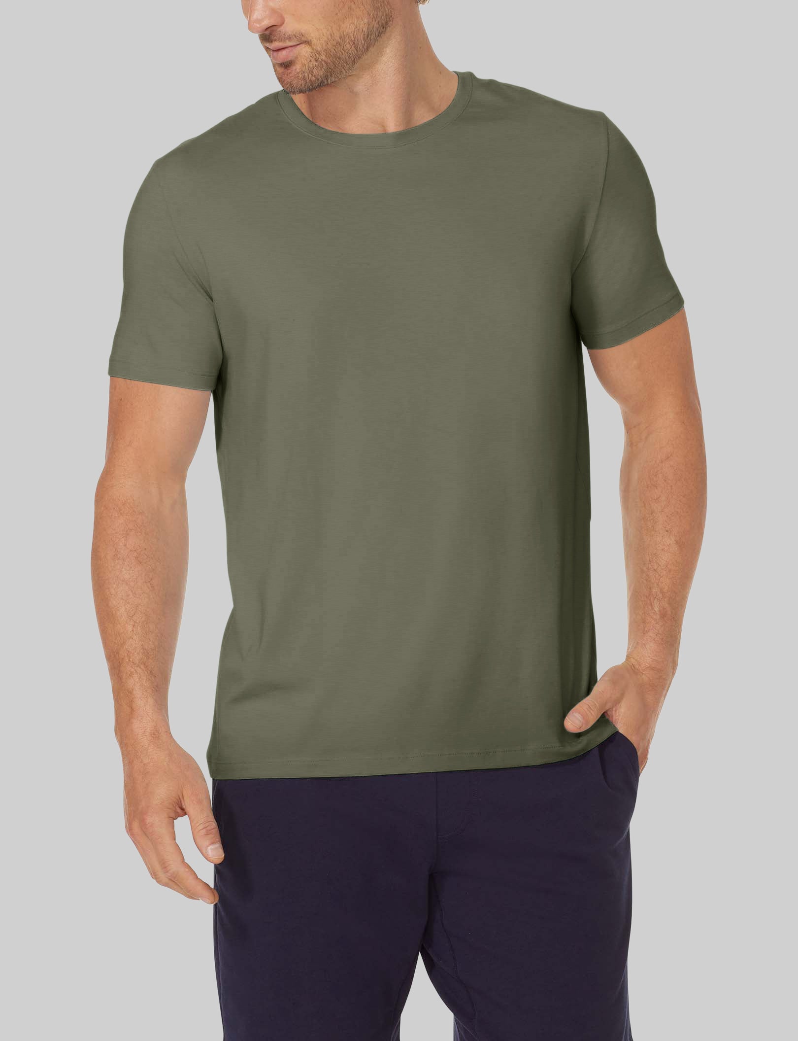 Premium Second Skin Crew Neck T-Shirts (3 Pack) - Ultra Soft Stretch Fit for Men & Women - Perfect for Layering, Gym Workouts & Everyday Comfort