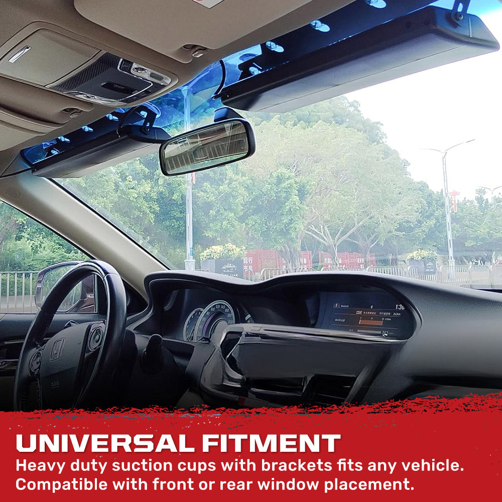 14 LED Strobe Light Bars for Car Interior Front Window - 2 PC Suction Cup Mount, Plug & Play with A/C Adapter - 26 Light Functions & Multiple Colors - Perfect for Emergency Vehicles, Parties, and Night Driving