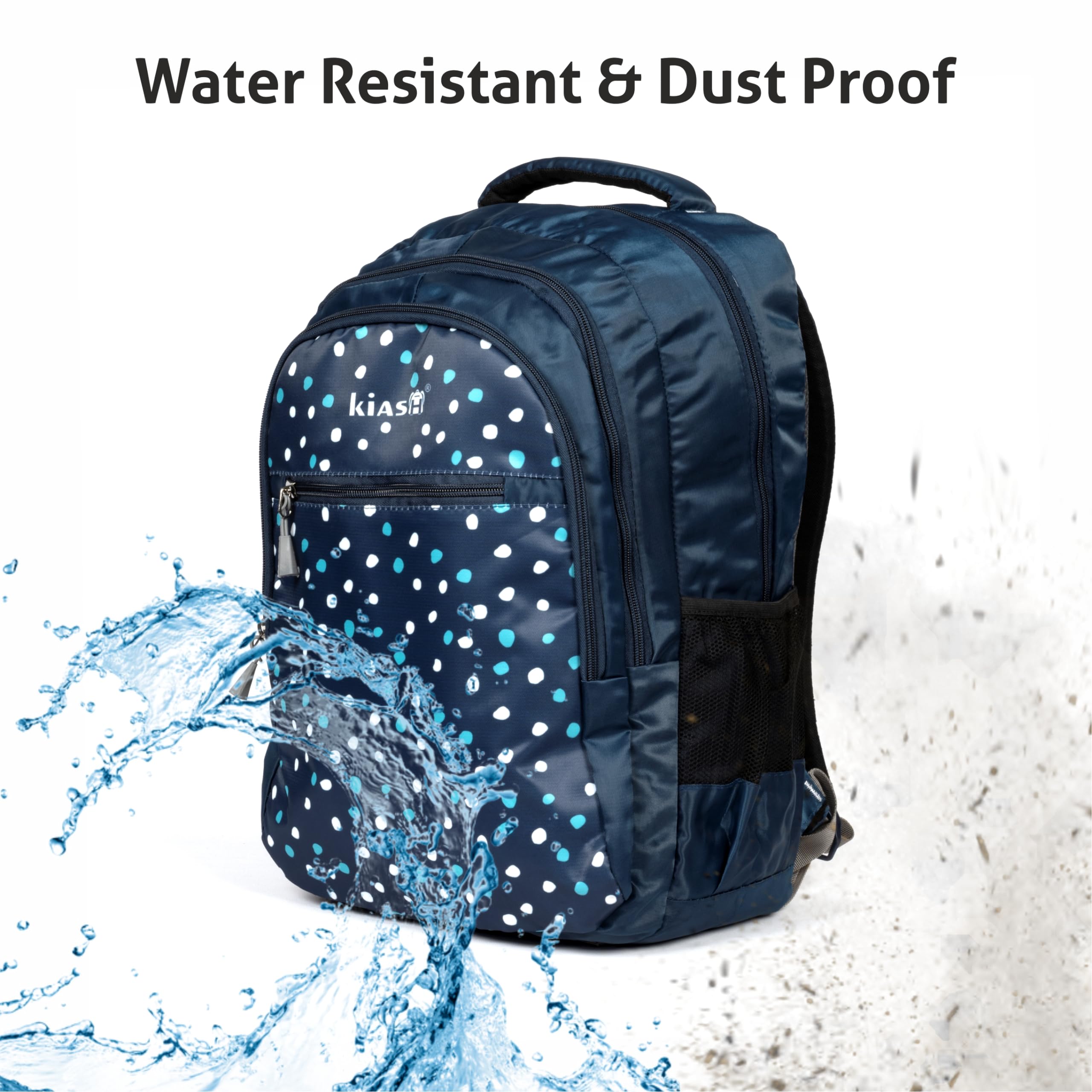 Mahaveer Cotton Large-Medium 23/32L Water Resistant Backpack - Durable Polyester School/College Bag for Students with Cycle Print | Perfect for Daily Commute, Travel & Outdoor Activities