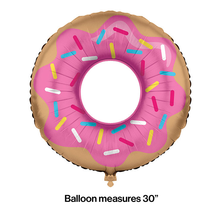 10 Pack Bulk Donut Mylar Balloons - Assorted Colors Birthday Party Decorations for Baby Showers, Graduations & Celebrations