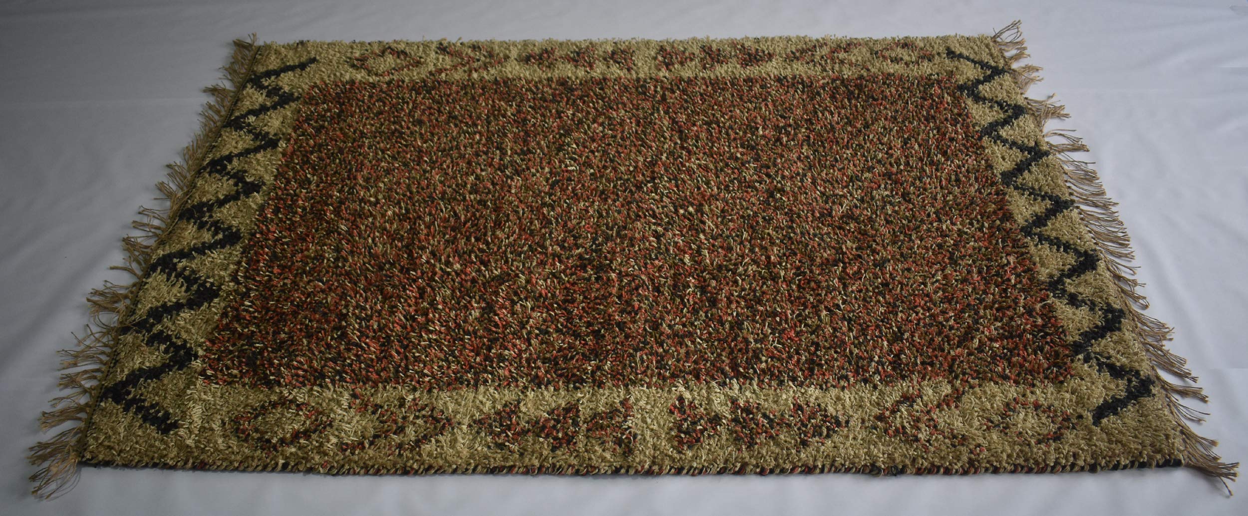 Hand Knotted Jute Shaggy Traditional Area Rug 4x6 Feet - Soft Bohemian Floor Carpet for Living Room, Bedroom, Guest Room & Patio - Eco-Friendly Home Decor for Cozy Spaces