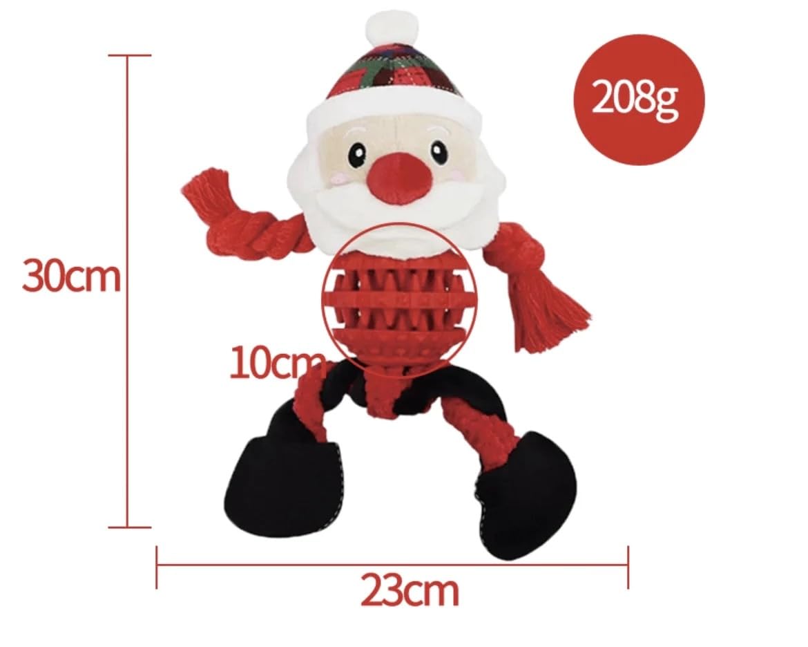Premium Durable Snowman Dog Chew Toy for Medium & Large Breeds - Christmas Rope Toy with Plush & Rubber for Teeth Cleaning, Interactive Play - Perfect for Holiday Gifting & Indoor/Outdoor Playtime