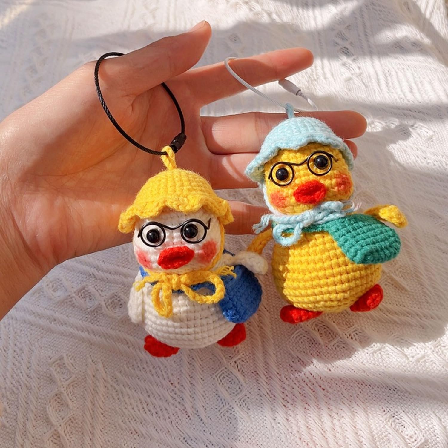 Handmade Duck Keychain - Cute Plush Animal Key Ring for Boys & Girls, Travel Backpack & Handbag Charm - Perfect Gift for Kids (Yellow Duck) | Great for School, Travel & Everyday Use