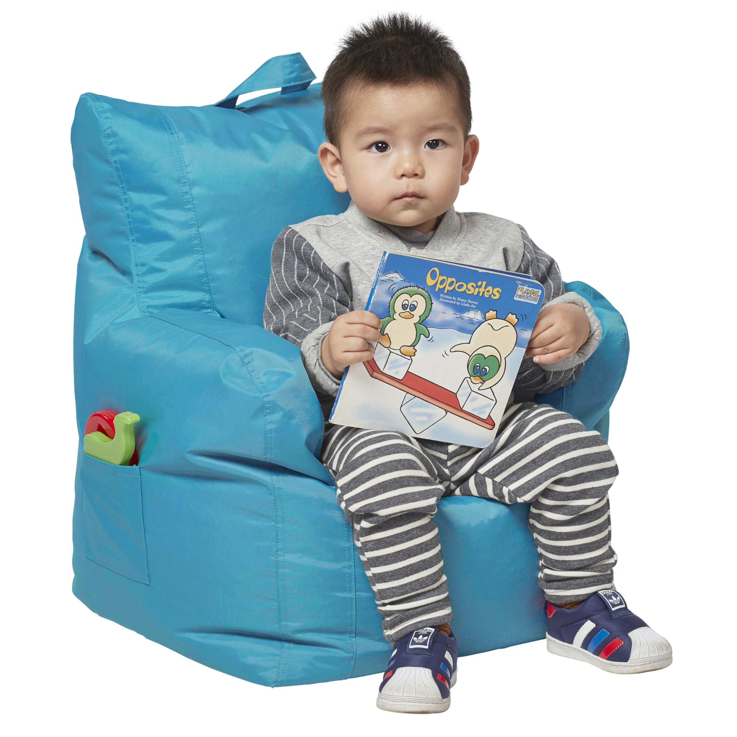 Factory Direct Partners 13303-AQ Cali Little Bear Sack Bean Bag Chair - 2-Pack Dirt-Resistant Coated Oxford Fabric Bean Bags in Aqua Blue - Perfect for Kids' Rooms, Playrooms, and Cozy Reading Nooks