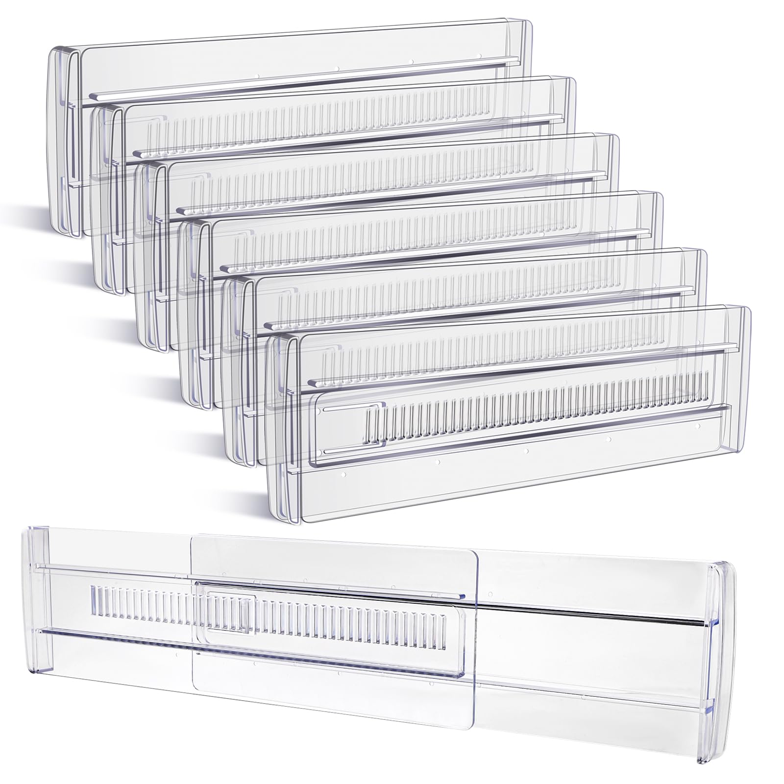 6 Pack Adjustable Drawer Organizers - Expandable from 11.3-20