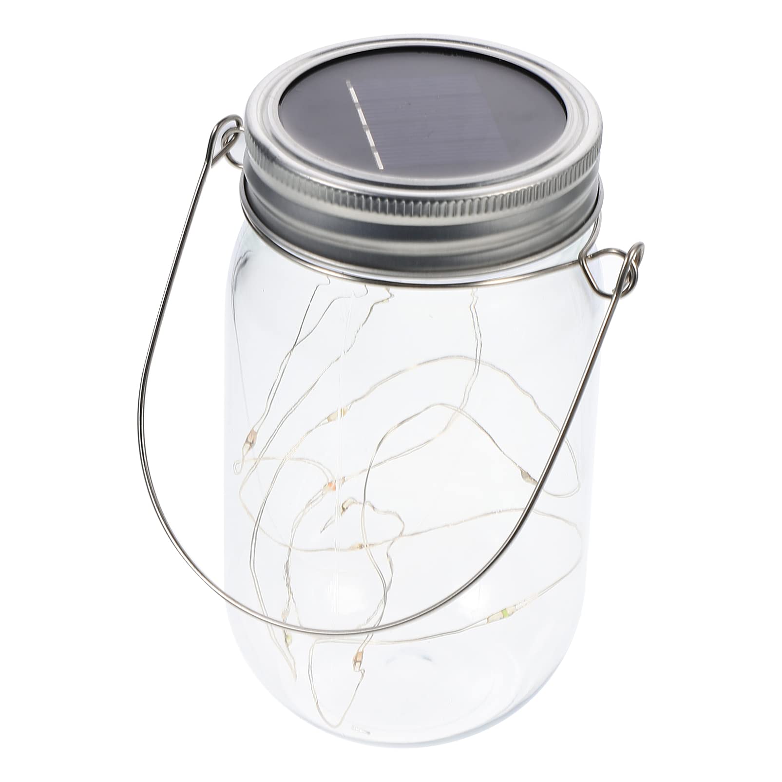 NUOBESTY 10 LED Solar Mason Jar Lights with Hangers - Waterproof Outdoor Hanging Fairy Lanterns for Garden, Patio, Balcony, Backyard & Fence Decor | Perfect for Summer Nights, Wedding Decor & Romantic Ambiance