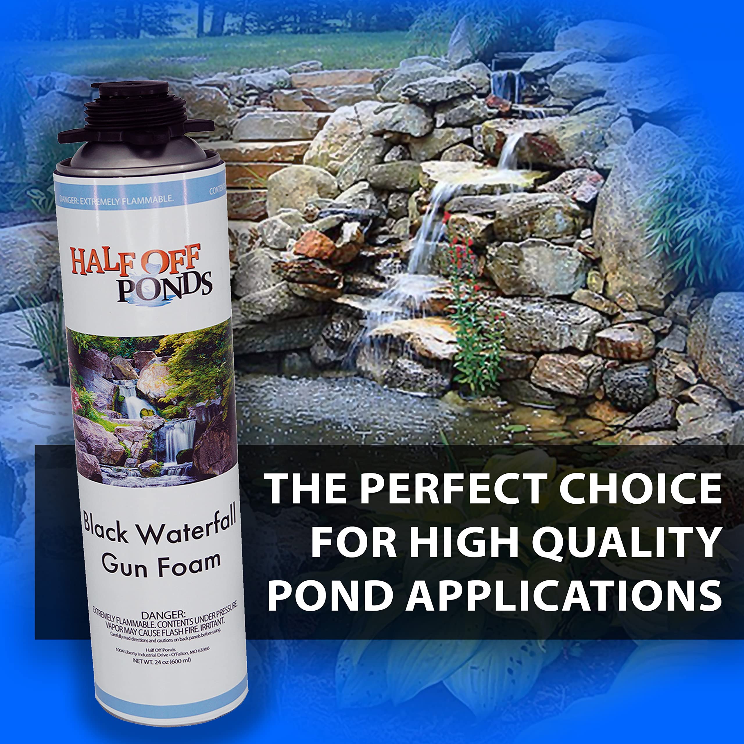 POND Waterfall Gun Foam - 24oz Can for Water Features & Fountains | Creates Stunning Waterfall Effects | Perfect for Outdoor Ponds, Gardens & Aquatic Displays