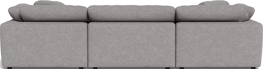 Fluffy 3-Piece Sofa Set - Ultra Soft Plush Fabric Sectional Couch for Living Room, Lounge & Family Room - Comfortable Modern L-Shaped Sofa with Pillows