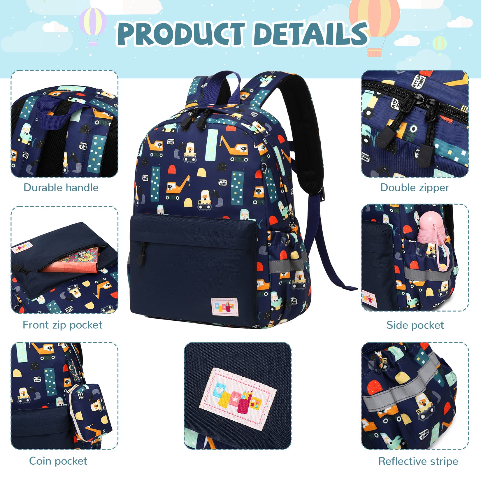 MyGreen Toddler Backpack for Boys & Girls - Adjustable Chest Strap, Lightweight School Bag for Preschool & Daycare - Perfect for Travel, Hiking & Outdoor Adventures