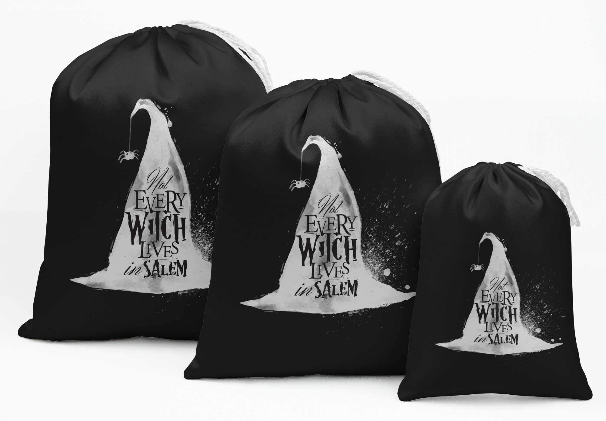 15 Pack Black Halloween Party Favor Bags - Witch Theme Candy Pouches for Trick or Treat, Salem-Inspired Witch Party Supplies - Perfect for Halloween Celebrations, Classroom Treats & Spooky Gift Giving