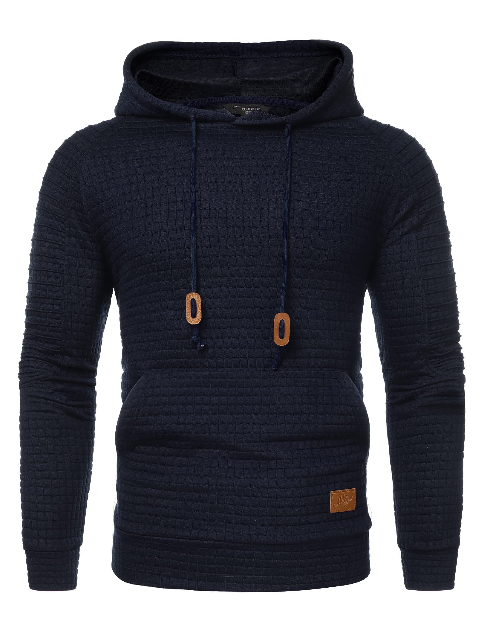 COOFANDY Men's Casual Pullover Hoodie - Long Sleeve Waffle Knit Sweatshirt with Kangaroo Pocket & Drawstring Hood | Perfect for Outdoor Activities, Lounge Wear & Street Style Fashion