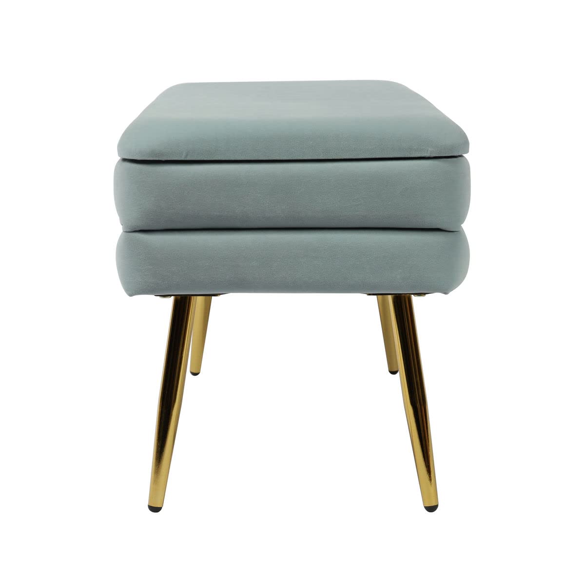 Tov Furniture Ziva Storage Bench - Upholstered Seat with Hidden Storage, Modern Entryway Bench in Sea Blue - Perfect for Living Room, Bedroom, or Hallway Organization