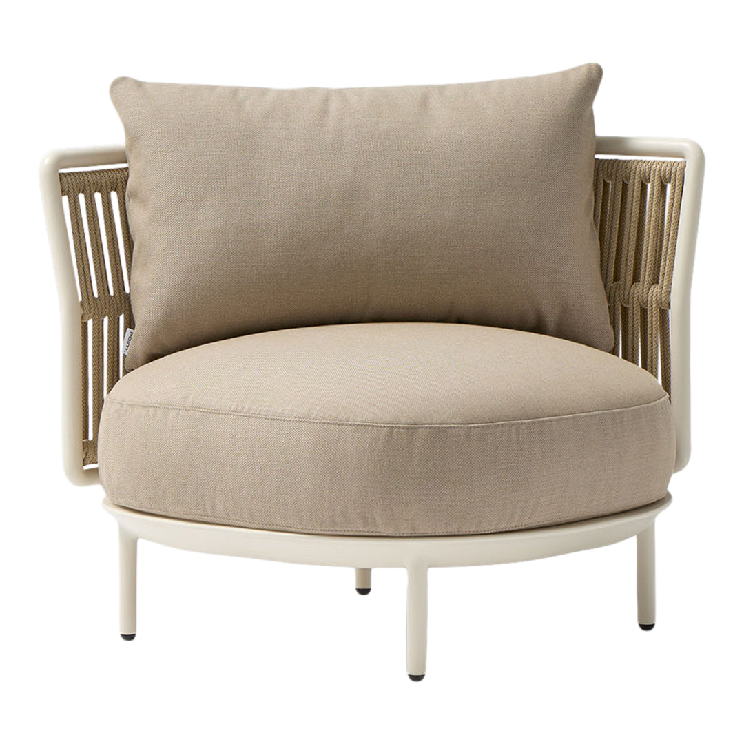 Amba Woven Outdoor Corner Chair - Patio Lounge Chair with Cushion, Waterproof & Weather Resistant - Perfect for Garden, Poolside, and Backyard Relaxation