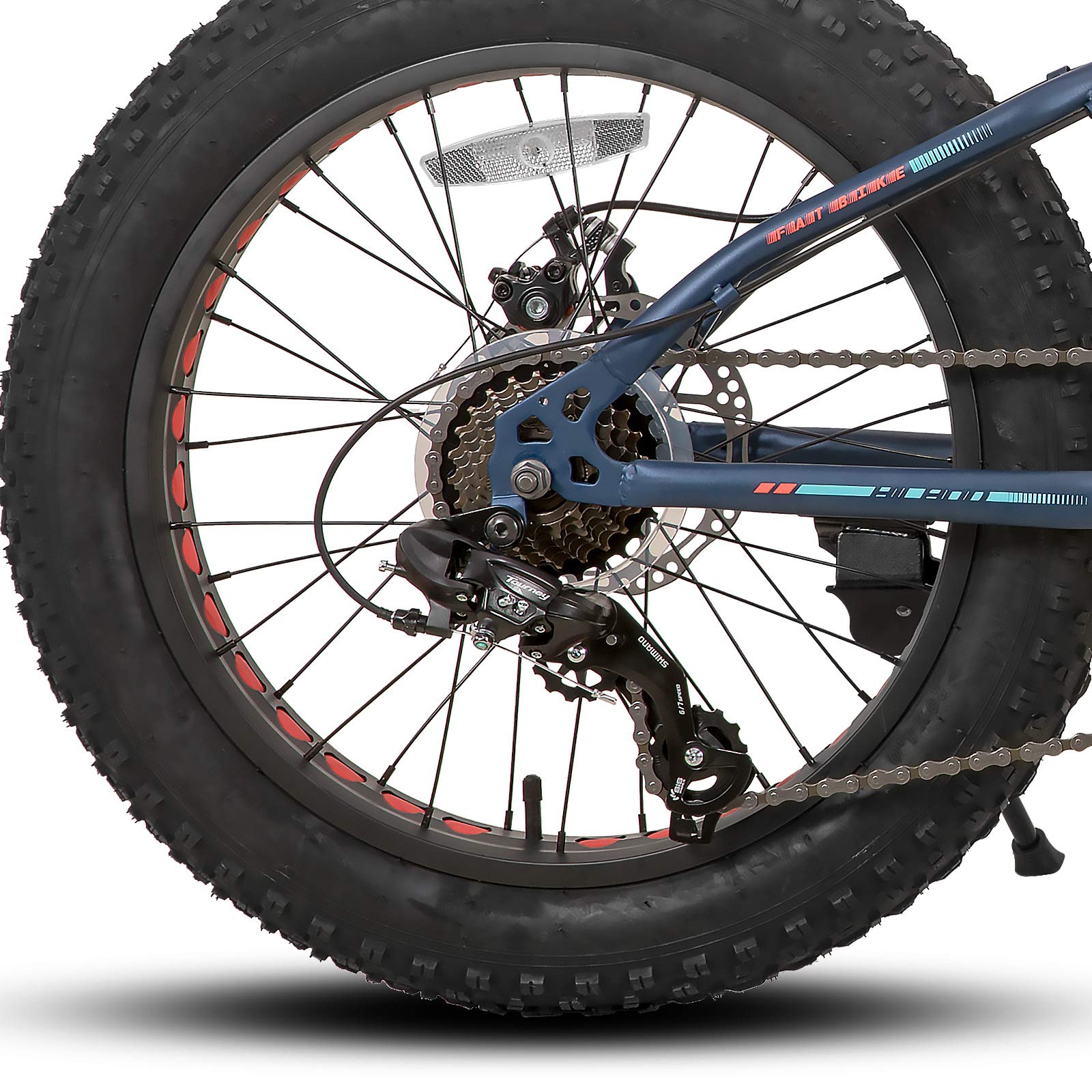 Hiland 20 Inch Kids' Fat Tire Mountain Bike for Boys & Girls Ages 5+, Shimano 7-Speed Gears, Dual Disc Brakes - Perfect for Beach, Snow & Off-Road Adventures