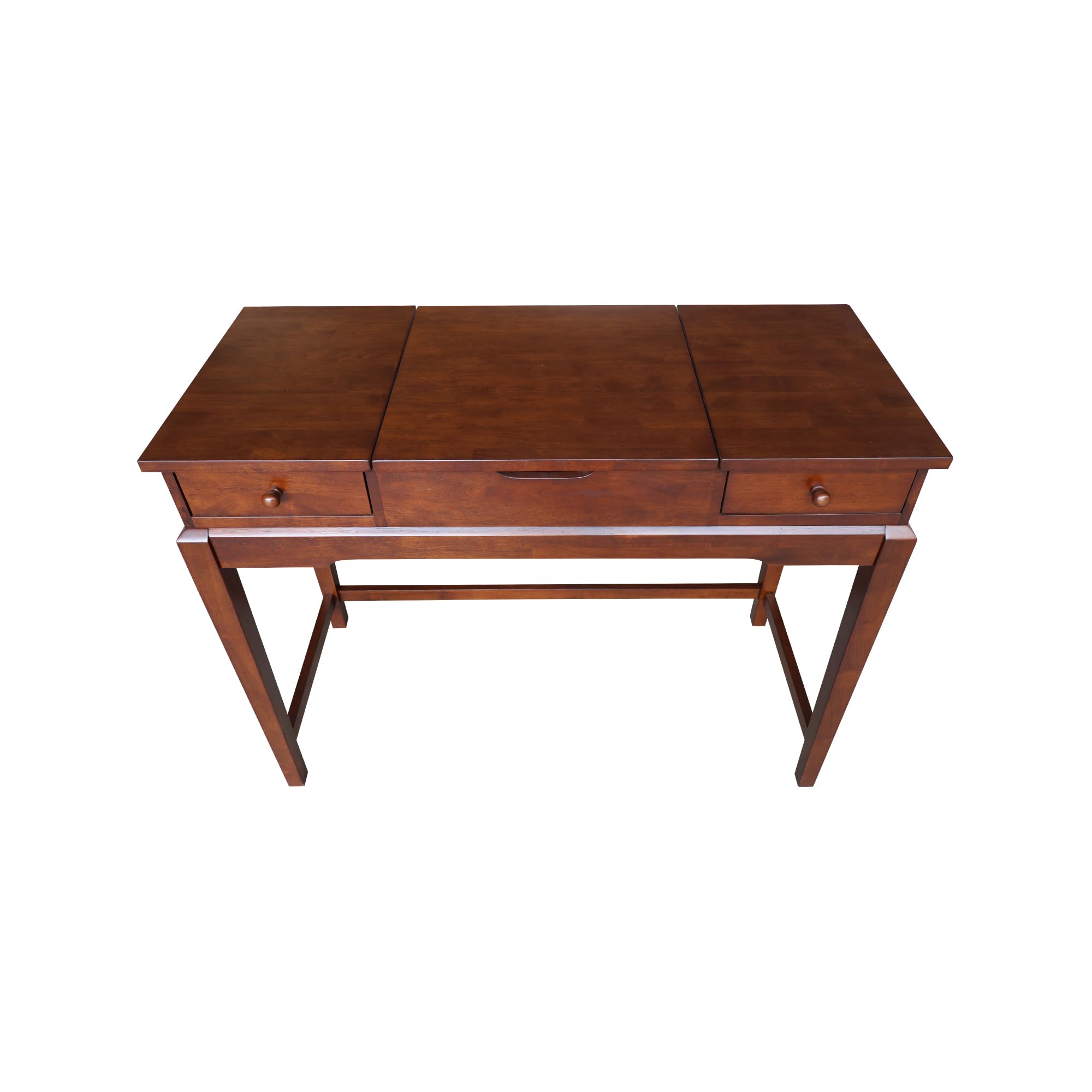 International Concepts Vanity Table with Mirror, Espresso Finish - Elegant Dressing Table for Makeup & Jewelry Organization - Perfect for Bedroom, Bathroom, or Dressing Room Decor