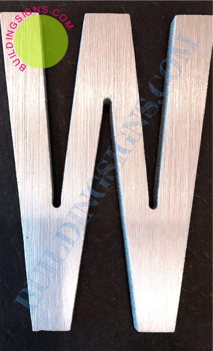 2.75 Inch Aluminum Letter W Sign - Brush Silver Finish, Double Sided Tape, Rust Free - Elegant Door Number & Artist Brush Style - Perfect for Home Decor, Office Signage, and Wedding Decorations