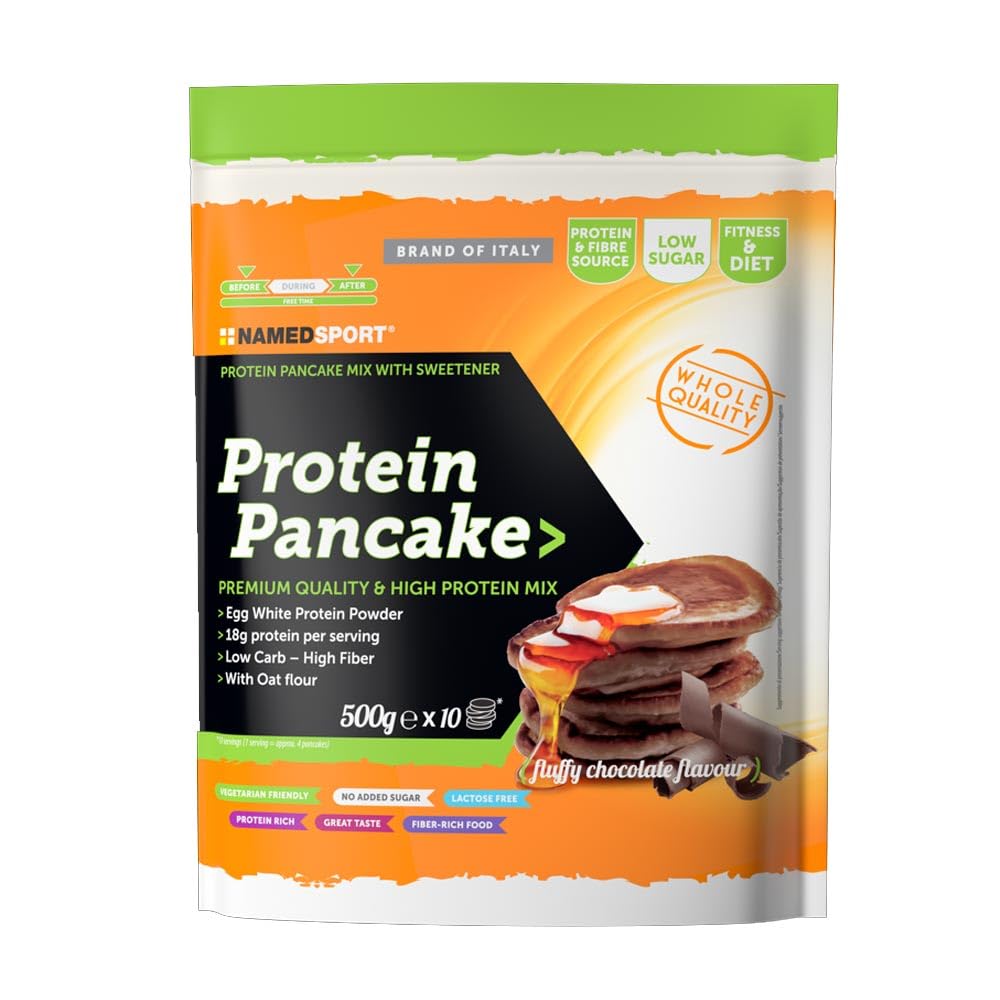Named Sport Protein Pancake Mix Powder - Fluffy Chocolate Flavor, 500g | High Protein Breakfast for Athletes & Fitness Enthusiasts