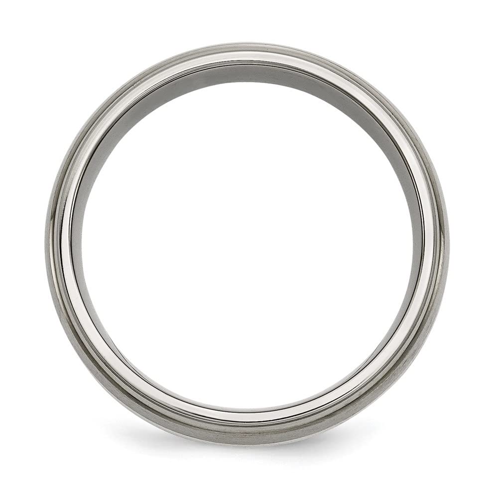 Premium 8mm Titanium & Sterling Silver Inlay Brushed Polished Band Ring for Men & Women – Perfect for Weddings, Anniversaries & Everyday Wear